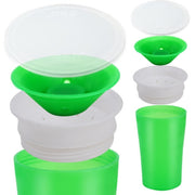 360 Degrees Rotated Baby Learning Drinking Cup With Double Handle Flip(Blue)