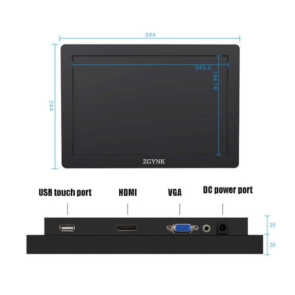 ZGYNK KQ101 HD Embedded Display Industrial Screen, Size: 15.6 inch, Style:Capacitive