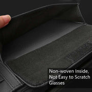 Car Sun Block Glasses Case Document Holder Car Plastic Frame Zipper Type Multi-Function Card Bag Storage Bag(Brown)