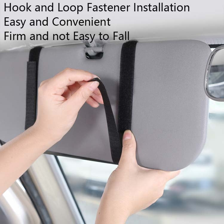 Car Sun Block Glasses Case Document Holder Car Plastic Frame Zipper Type Multi-Function Card Bag Storage Bag(Brown)