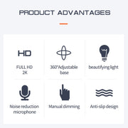A9mini USB Drive-Free HD Fill Light Camera with Microphone, Pixel: 5.0 Million Pixels 2K Auto Focus