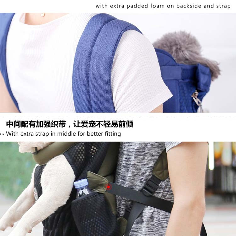 Doglemi Pet Outing Backpack Dog Shoulder Chest Bag Breathable Mesh Dog Cat Bag, Size:L(Blue)
