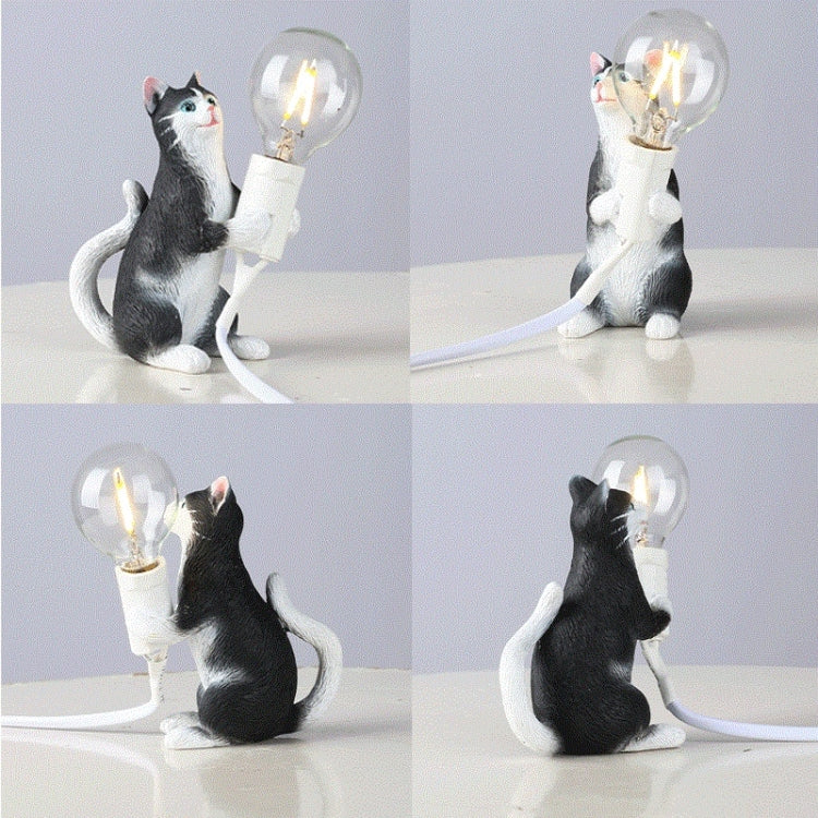 Cat Light Animal Table Lamp Mini Night Light, Power Plug:UK Plug(Holding Baby)