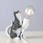 Cat Light Animal Table Lamp Mini Night Light, Power Plug:UK Plug(Holding Baby)