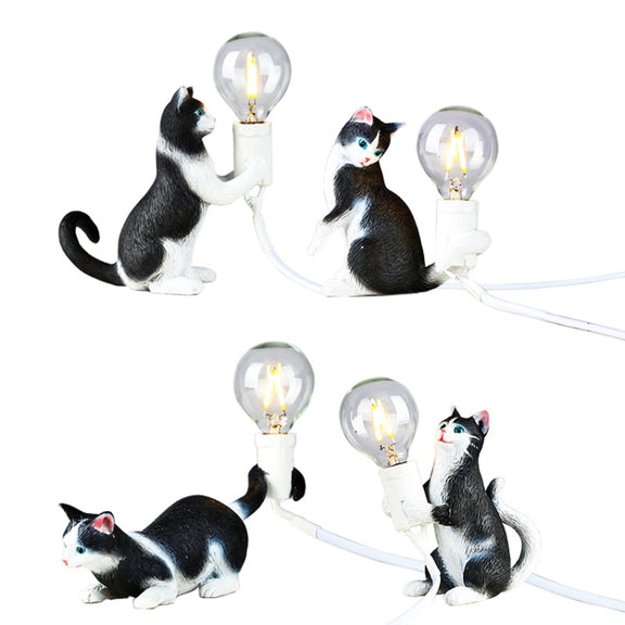 Cat Light Animal Table Lamp Mini Night Light, Power Plug:AU Plug(Meditation)