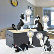 Cat Light Animal Table Lamp Mini Night Light, Power Plug:AU Plug(Meditation)