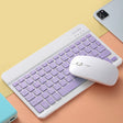 Universal Ultra-Thin Portable Bluetooth Keyboard and Mouse Set For Tablet Phones, Size:7 inch(Purple Keyboard + White Mouse) - free shipping - PMC TechLife - Order now!