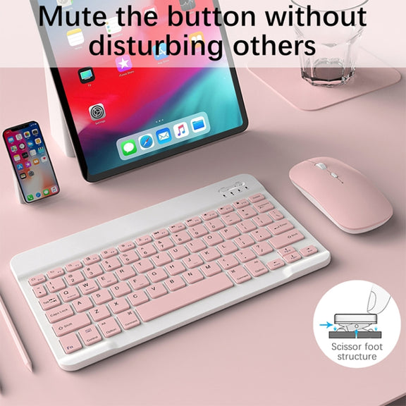 Universal Ultra-Thin Portable Bluetooth Keyboard and Mouse Set For Tablet Phones, Size:7 inch(Yellow Keyboard + Yellow mouse)