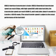 Olmaster External Notebook Hard Drive Adapter Cable Easy Drive Cable USB3.0 to SATA Converter, Style:Hard Disk + Type-C Adapter, Size:3.5 Inch (US Plug)
