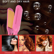 220V Professional Ceramic Corrugated Curling Iron(White)