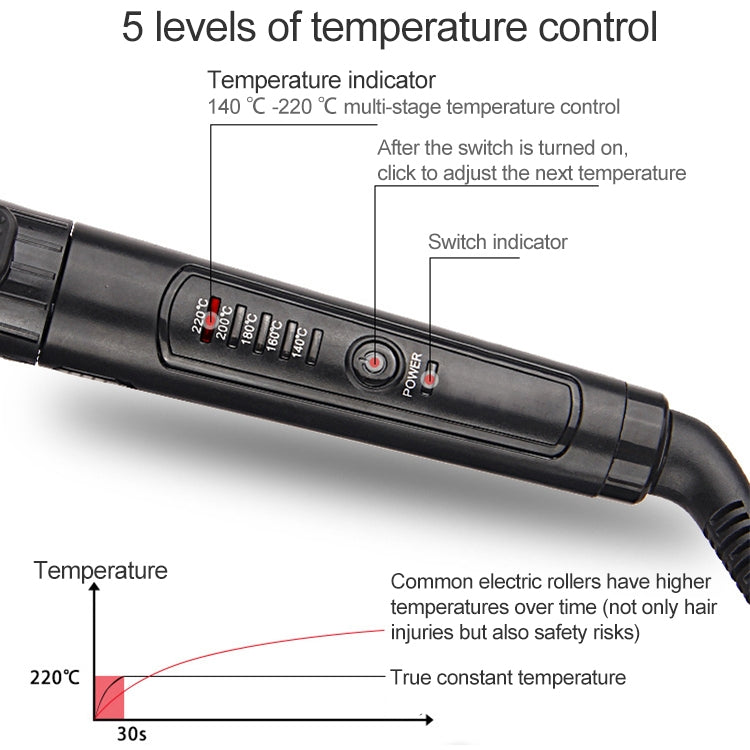 Nano Titanium Hair Curler with LED Digital Temperature Display, Size: 28mm, US Plug