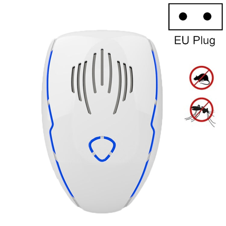 DC-9015 Household Energy-saving Multi-function Variable Frequency Ultrasonic Electronic Mouse and Mosquito Repellent, Style:EU Plug(White)