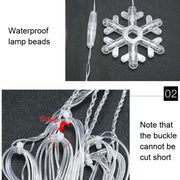 LED Inverted V Snowflake Five-Star Decorative Lights Christmas Water-resistant String Lights, EU Plug(Colorful Light)