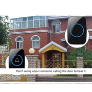 CACAZI A10 300m Long Range No Battery Water-resistant LED Light Smart Wireless Doorbell, EU Plug