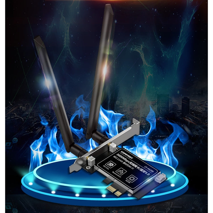 COMFAST Gaming Game 3000Mbps Gigabit Dual-Frequency Wireless Desktop Computer PCIE Wireless Network Card, Coverage: AX200