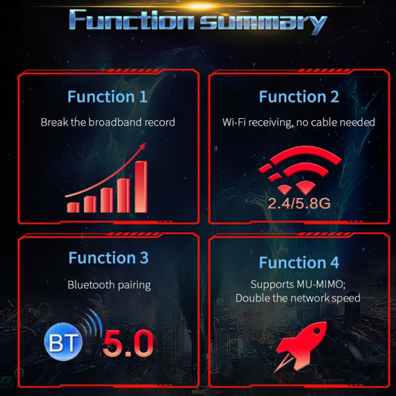 COMFAST Gaming Game 3000Mbps Gigabit Dual-Frequency Wireless Desktop Computer PCIE Wireless Network Card, Coverage: AX200 PRO