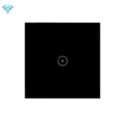 Wifi Wall Touch Panel Switch Voice Control Mobile Phone Remote Control, Model: Black 1 Gang (Zero Firewire Wifi)