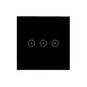 Wifi Wall Touch Panel Switch Voice Control Mobile Phone Remote Control, Model: Black 3 Gang (Zero Firewire Wifi )