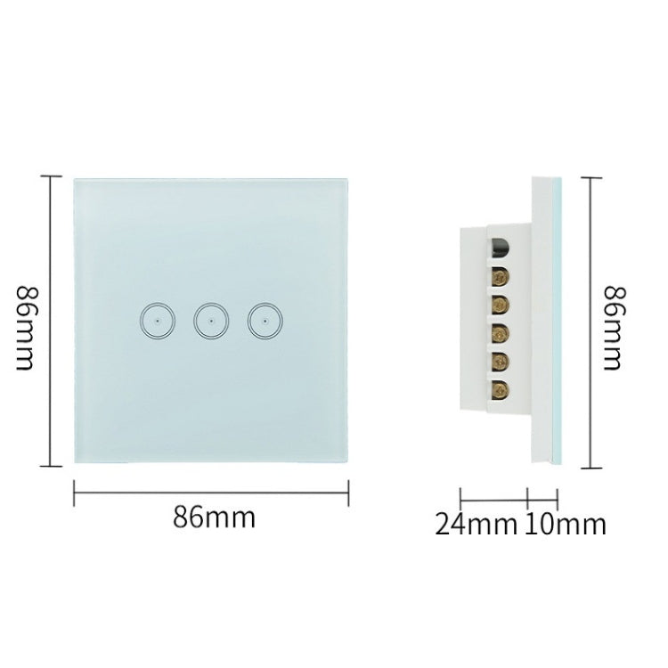 Wifi Wall Touch Panel Switch Voice Control Mobile Phone Remote Control, Model: White 2 Gang (Single Firewire Zigbee)