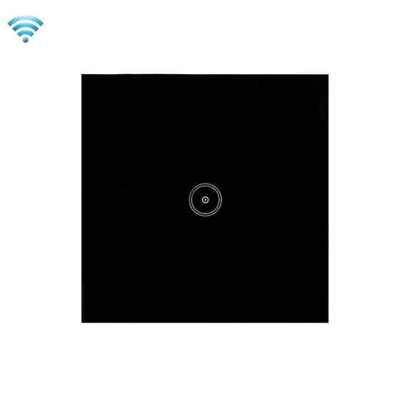 Wifi Wall Touch Panel Switch Voice Control Mobile Phone Remote Control, Model: Black 1 Gang (Single Firewire Zigbee)