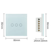 Wifi Wall Touch Panel Switch Voice Control Mobile Phone Remote Control, Model: White 1 Gang (Zero Firewire Zigbee)