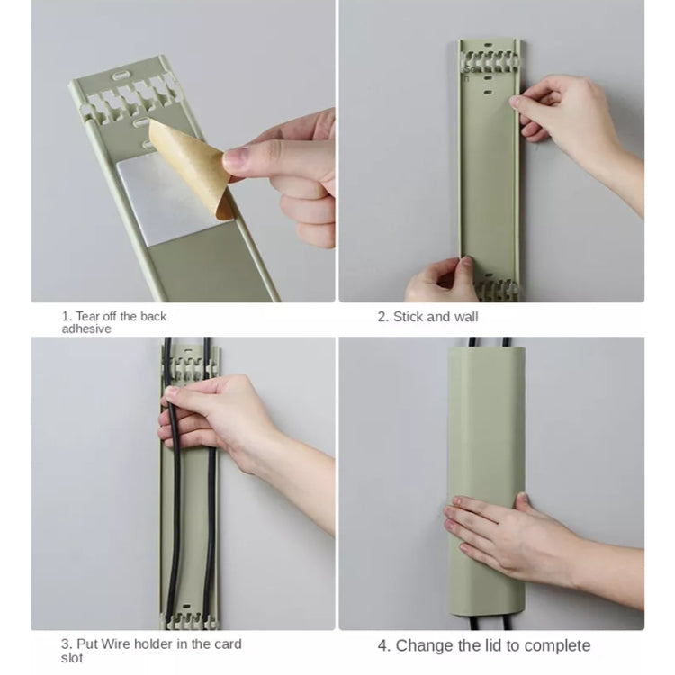 BF1805 5 PCS Plastic Concealed Cable Stick-On Cable Management Box(Green)