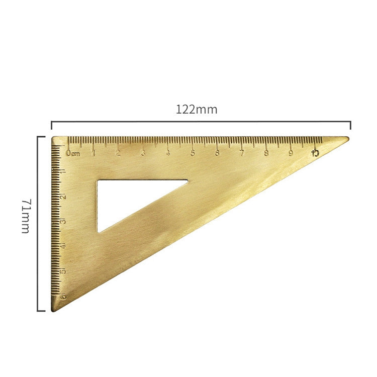 Brass Retro Drawing Ruler Measuring Tools, Model: 0-10cm Right Angle Triangle Ruler