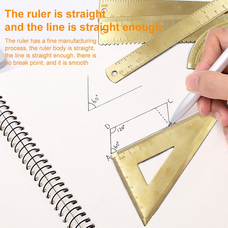 Brass Retro Drawing Ruler Measuring Tools, Model: 0-10cm Right Angle Triangle Ruler