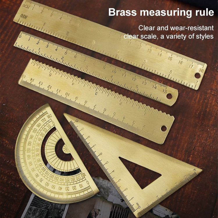 Brass Retro Drawing Ruler Measuring Tools, Model: 0-10cm Right Angle Triangle Ruler