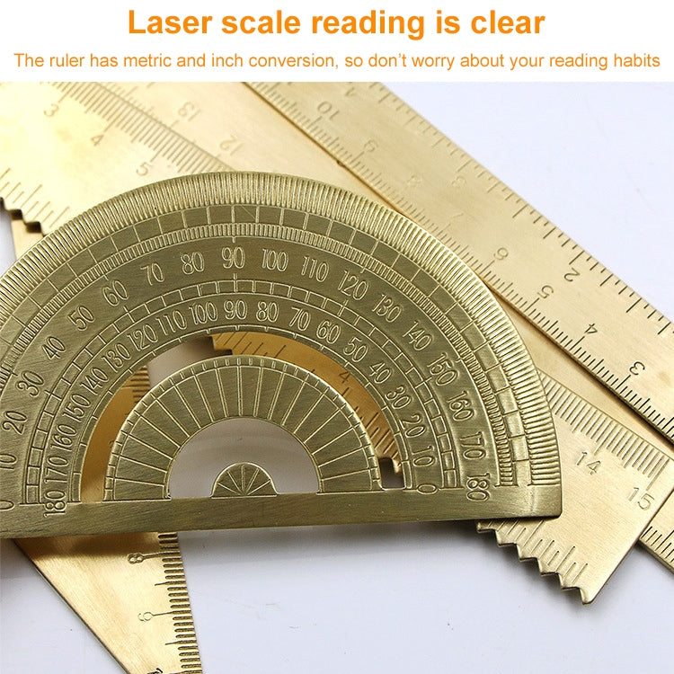 Brass Retro Drawing Ruler Measuring Tools, Model: 0-180 Degree Protractor