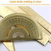 Brass Retro Drawing Ruler Measuring Tools, Model: 0-180 Degree Protractor