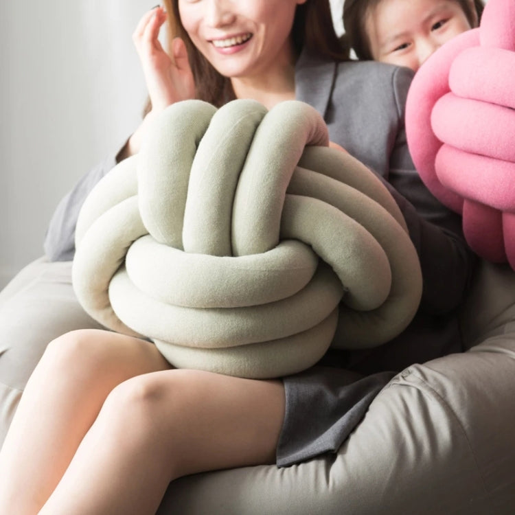 Hand-Made Knotted Ball Pillow, Size: Diameter: 25~30cm(Matcha)