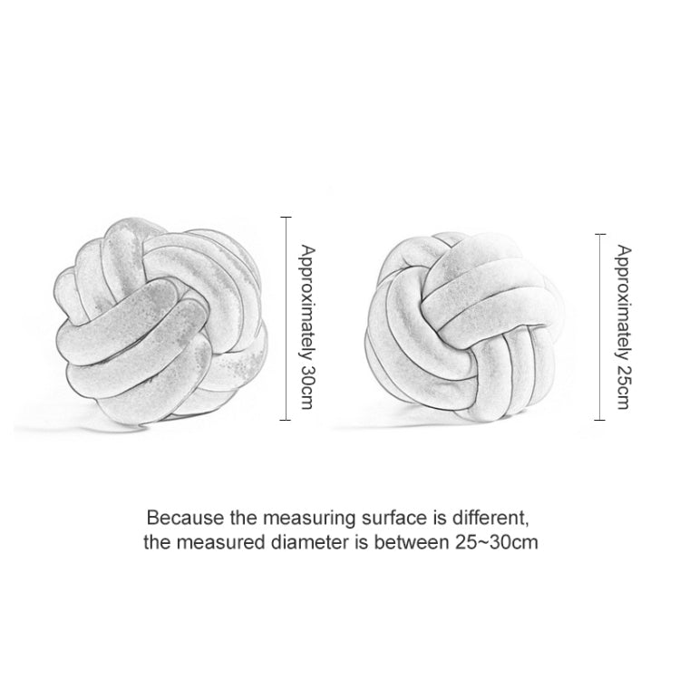 Hand-Made Knotted Ball Pillow, Size: Diameter: 25~30cm(White)
