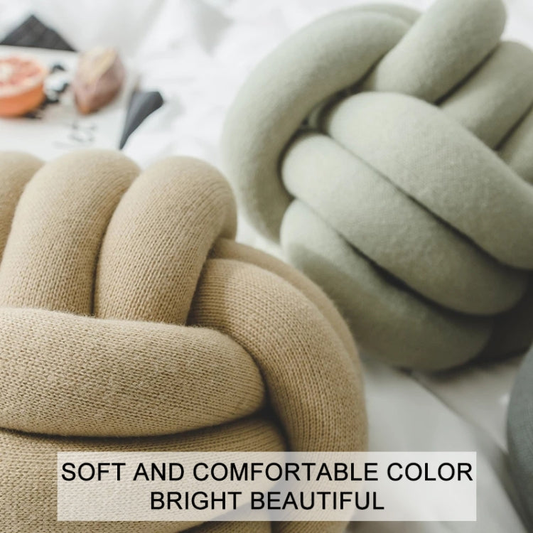 Hand-Made Knotted Ball Pillow, Size: Diameter: 25~30cm(White)