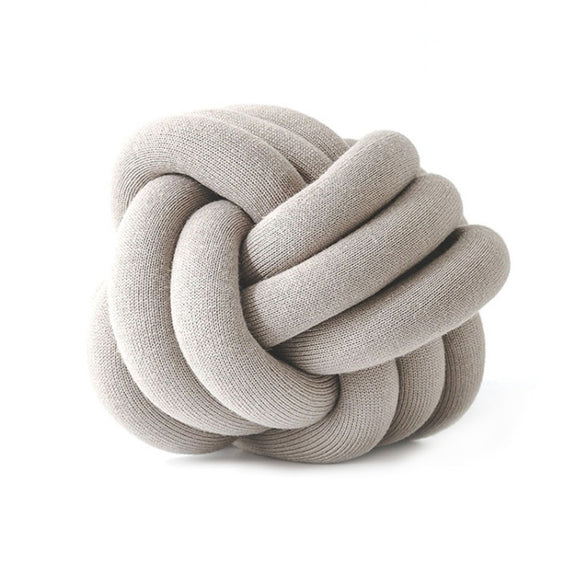 Hand-Made Knotted Ball Pillow, Size: Diameter: 25~30cm(Camel Grey)
