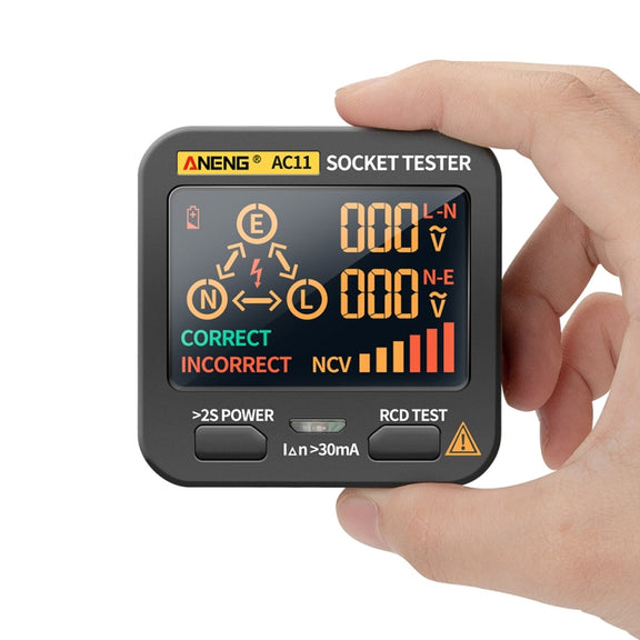 ANENG AC11 Multifunctional Digital Display Socket Tester Electrical Ground Wire Tester(UK Plug)