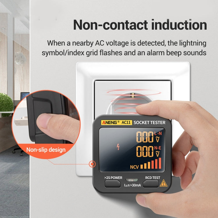 ANENG AC11 Multifunctional Digital Display Socket Tester Electrical Ground Wire Tester(UK Plug)