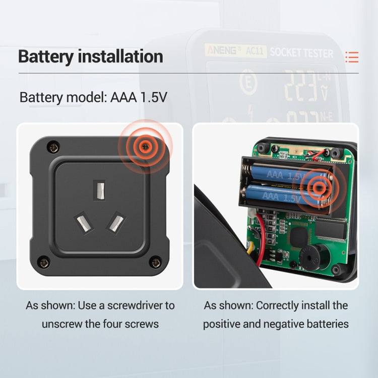 ANENG AC11 Multifunctional Digital Display Socket Tester Electrical Ground Wire Tester(UK Plug)
