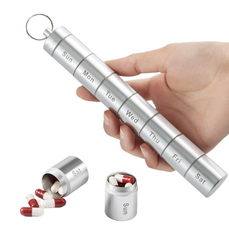 Sealed Water-resistant 7 Days Split Aluminum Alloy Metal Pill Box