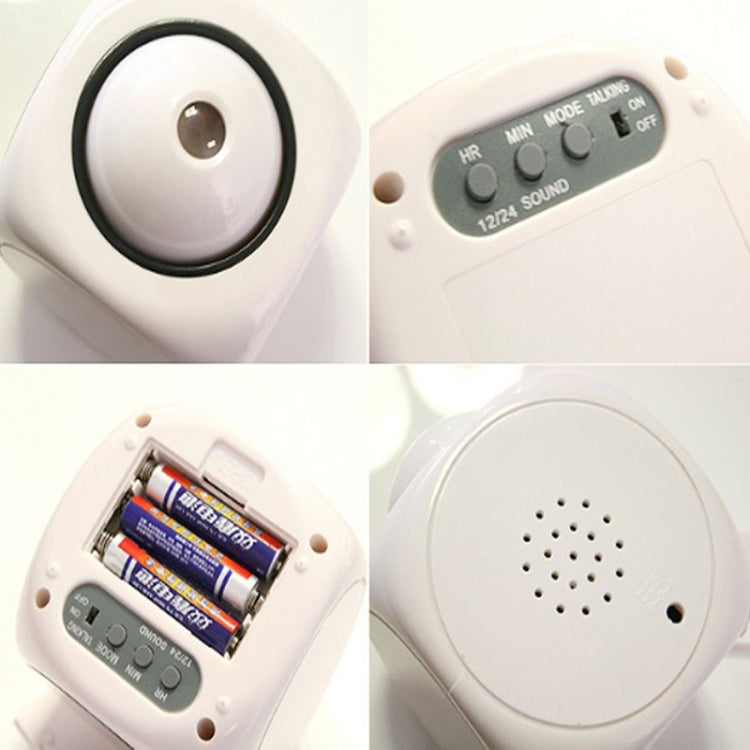 Multi-function LED Projection Alarm Clock Voice Talking Clock, Specification:Black + USB cable