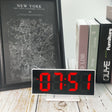 Multi-function Large Screen Electronic Clock Mute LED Mirror Alarm Clock(Red Light with White Frame) - Wall Clock by PMc TechLife | Online Shopping South Africa | PMc TechLife | Buy Now Pay Later Mobicred