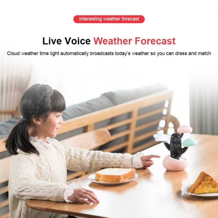 Cloud Weather Time Light Multifunctional Smart Induction Child Wake Up Alarm Clock(White)
