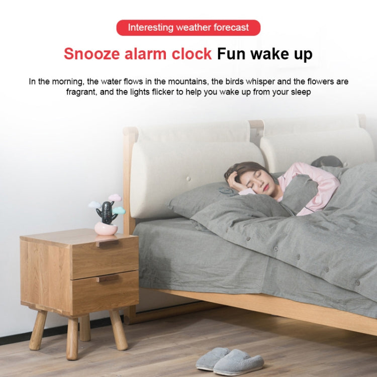 Cloud Weather Time Light Multifunctional Smart Induction Child Wake Up Alarm Clock(White)