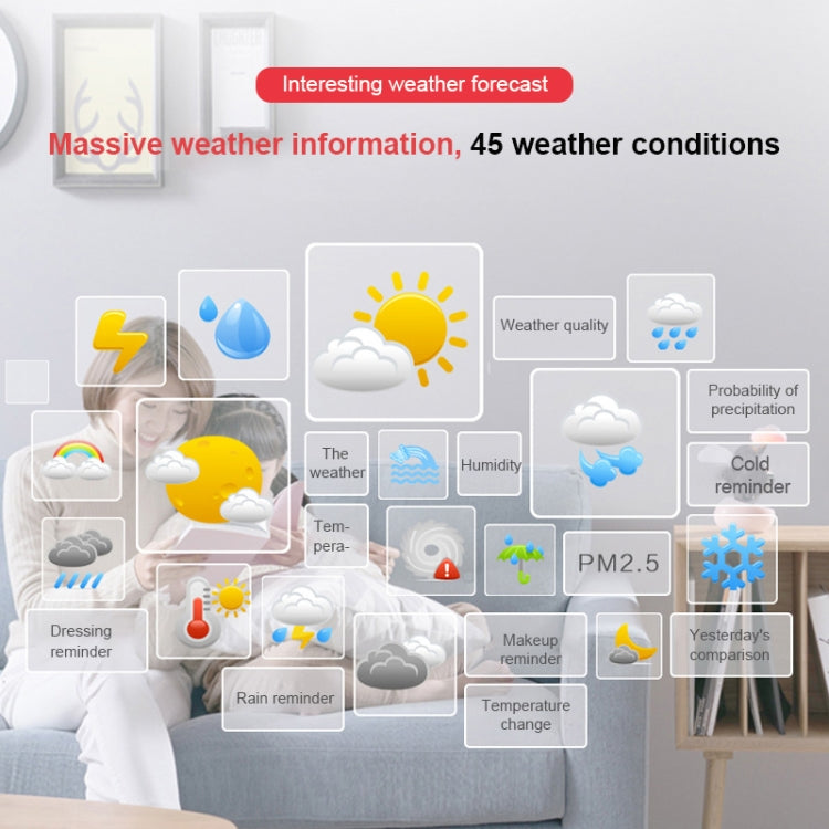 Cloud Weather Time Light Multifunctional Smart Induction Child Wake Up Alarm Clock(White)