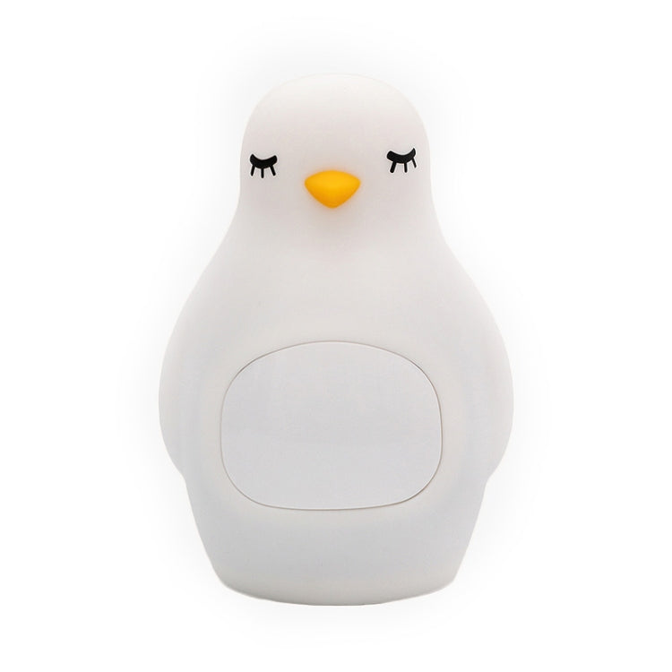 Creative Multifunctional Penguin Silicone Cute Beans Wake Children Sleeping LED Electronic Alarm Clock(Yellow Light)