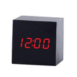 Multicolor Sounds Control Wooden Clock Modern Digital LED Desk Alarm Clock Thermometer Timer Black Red - Alarm Clocks by PMc TechLife | Online Shopping South Africa | PMc TechLife | Buy Now Pay Later Mobicred