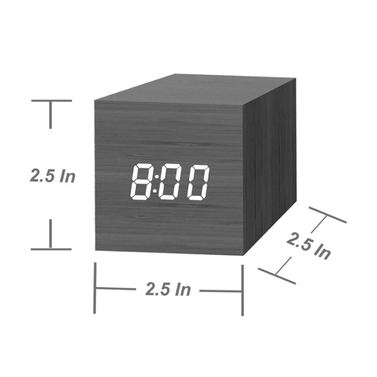 Multicolor Sounds Control Wooden Clock Modern Digital LED Desk Alarm Clock Thermometer Timer White Blue