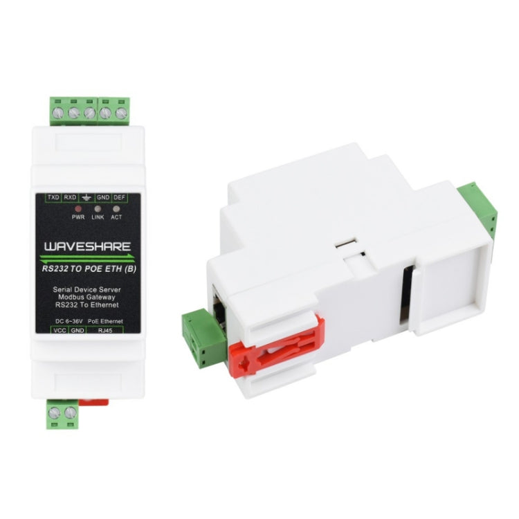 Waveshare 23951 Industrial Serial Server RS232 to RJ45 Ethernet TCP/IP to Serial with POE