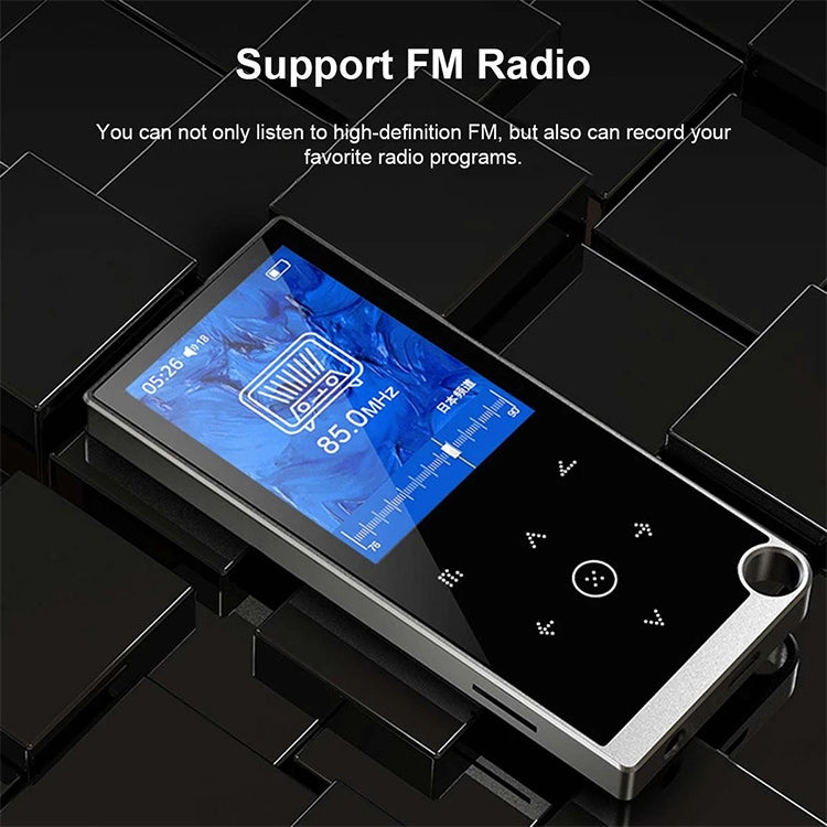 E05 2.4 inch Touch-Button MP4 / MP3 Lossless Music Player, Support E-Book / Alarm Clock / Timer Shutdown, Memory Capacity: 4GB without Bluetooth(Silver Grey)