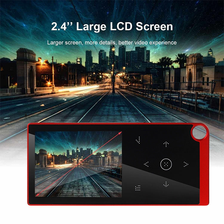 E05 2.4 inch Touch-Button MP4 / MP3 Lossless Music Player, Support E-Book / Alarm Clock / Timer Shutdown, Memory Capacity: 8GB Bluetooth Version(Black)